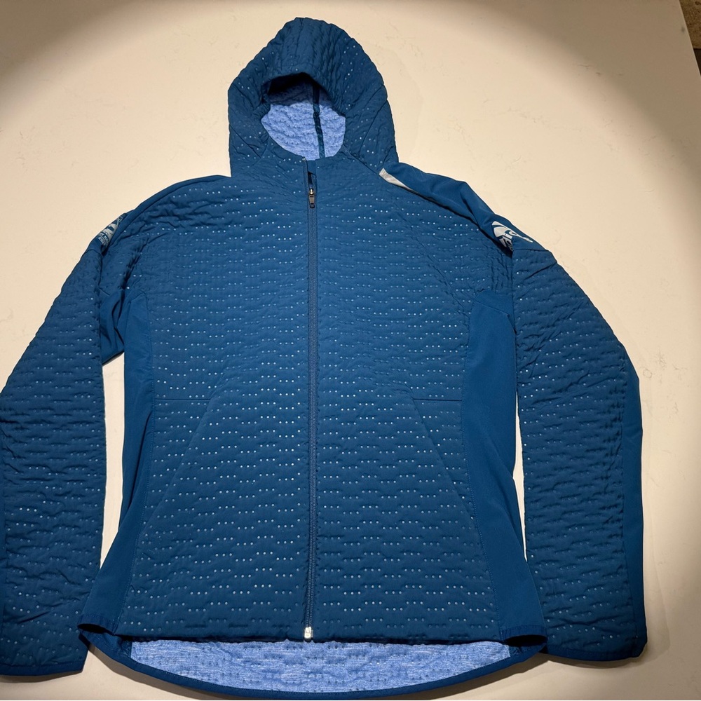 adidas Men's Blue Quilted Boston marathon Performance Jacket